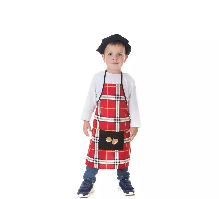 Translation missing: de.Kit o Disfraz de Castañero Cuadros Rojos para niño