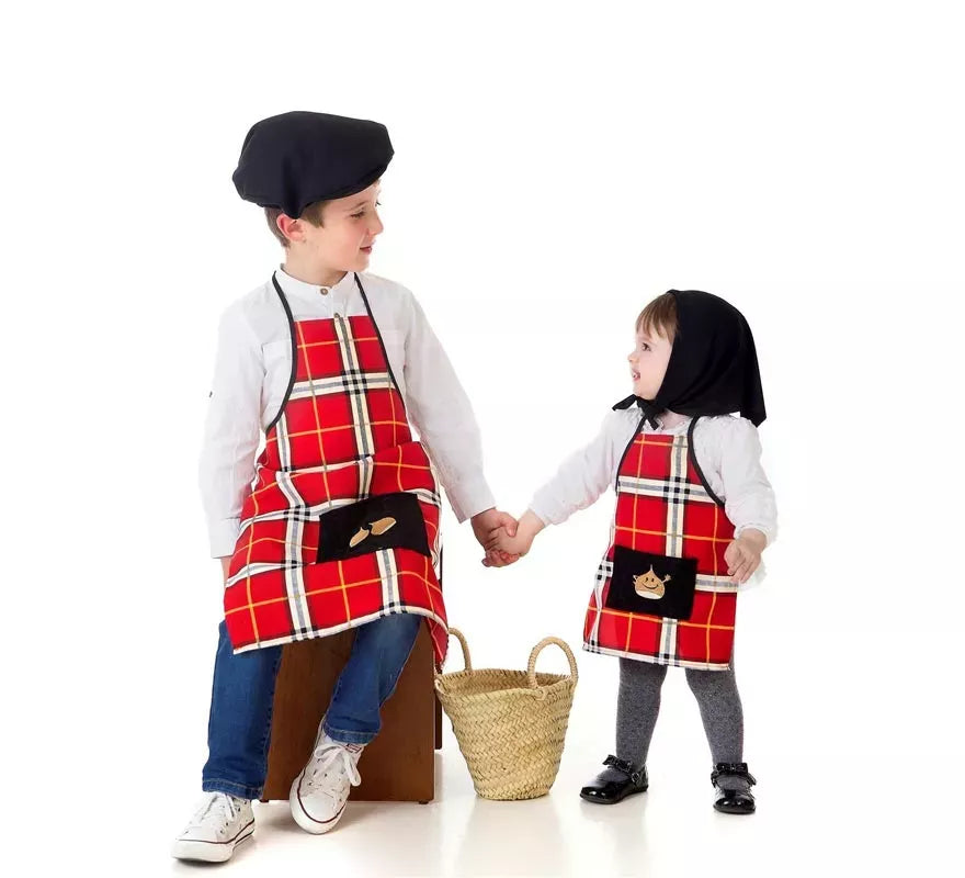 Translation missing: de.Kit o Disfraz de Castañero Cuadros Rojos para niño