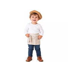 Set oder Kurzes Braungestreiftes Kastanienverkäufer Kostüm für Babys