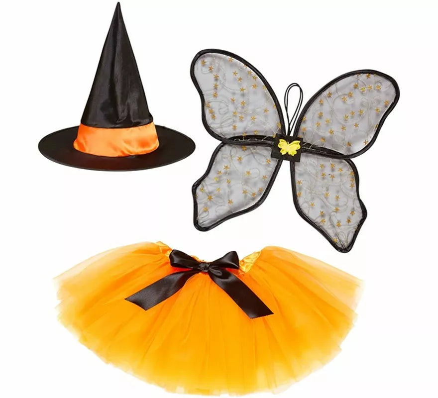 Translation missing: de.Kit o Disfraz de Hada Bruja para niña: Tutu, Alas y Sombrero