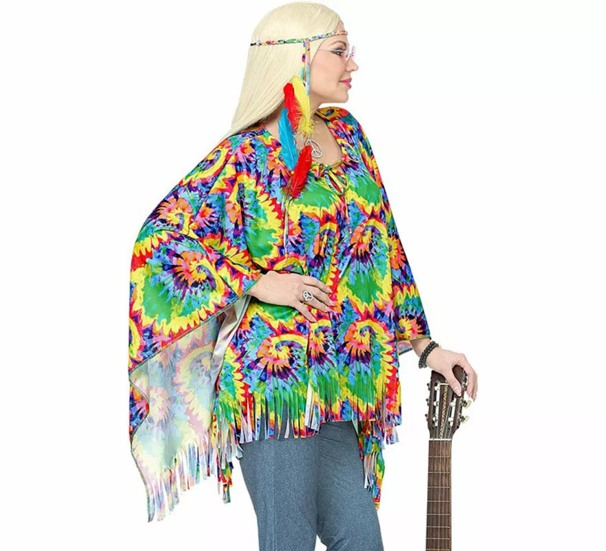 Translation missing: de.Kit o Disfraz de Hippie Psicodélico: Poncho y Diadema