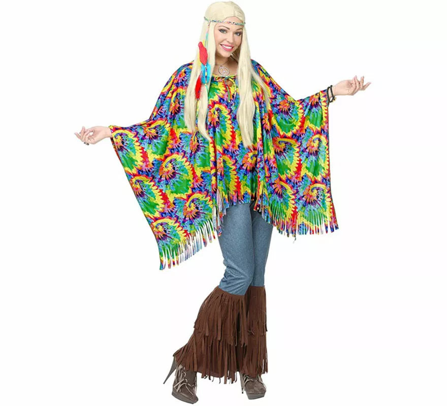 Translation missing: de.Kit o Disfraz de Hippie Psicodélico: Poncho y Diadema