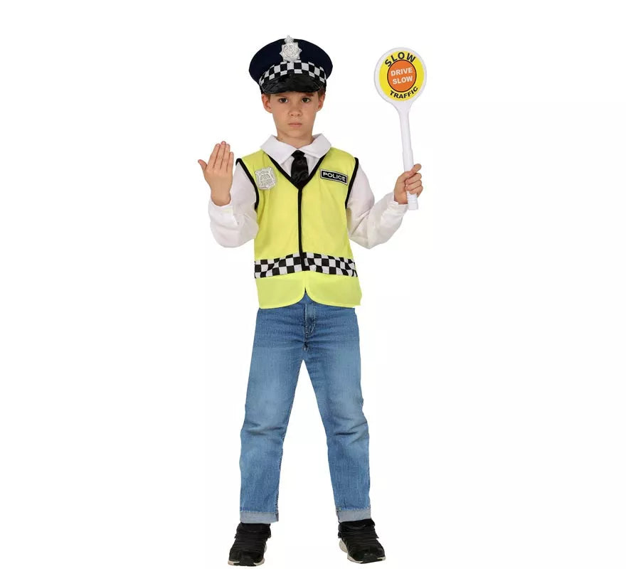 Translation missing: de.Kit o Disfraz de Policía para niños: Chaleco, Gorro y Camisa