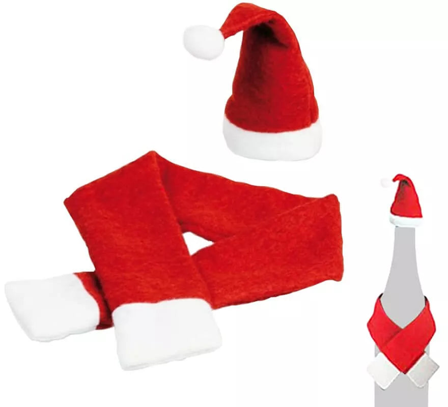 Translation missing: de.Kit para Botella de Papá Noel: Gorro y Bufanda