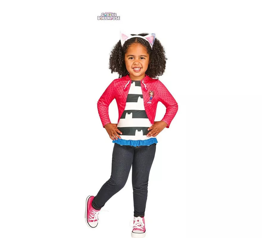 Translation missing: de.Kit para Disfraz de Gabbys Dollhouse infantil: Diadema, Top y Chaqueta