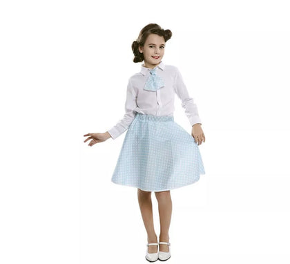 Kit Pin-Up Azul para niña: Falda y Corbata