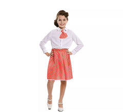 Red Pin-Up Kit für Mädchen: Rock und Krawatte