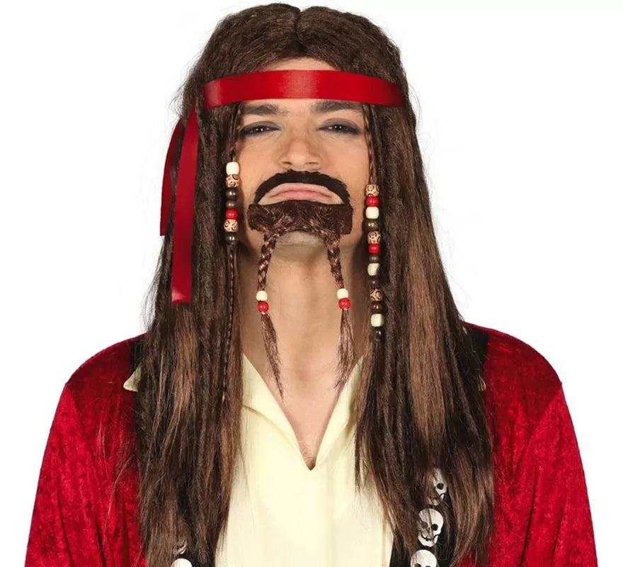 Translation missing: de.Kit Pirata: Peluca con Rastas y Perilla