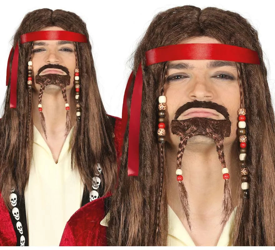 Translation missing: de.Kit Pirata: Peluca con Rastas y Perilla