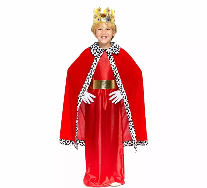 Kit Rey Mago rojo Infantil: Capa y Corona