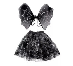 Spinnennetz-Set: Tutu und schwarze Flügel