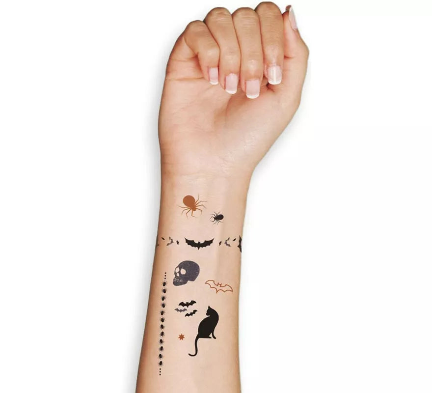 Translation missing: de.Lámina de Tatuajes Temporales de Halloween en diseños surtidos