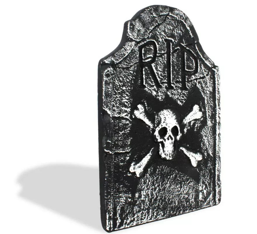 Translation missing: de.Lápida Calavera oscura de foam RIP de 37x54 cm
