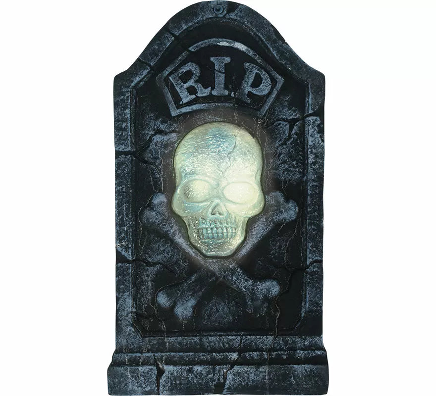 Translation missing: de.Lápida Calavera Pirata con Luz y Sonido de 90x50 cm