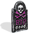 Lápida Calavera RIP púrpura de foam de 17x28 cm