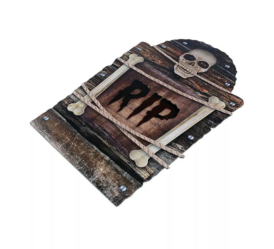 Translation missing: de."Lápida Cementerio Calavera ""RIP"" plástico de 56 cm"