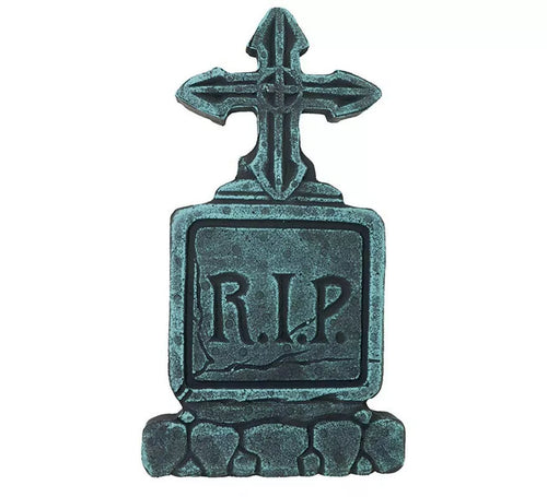 "Lápida Cementerio Cruz ""RIP"" de 43x22 cm"
