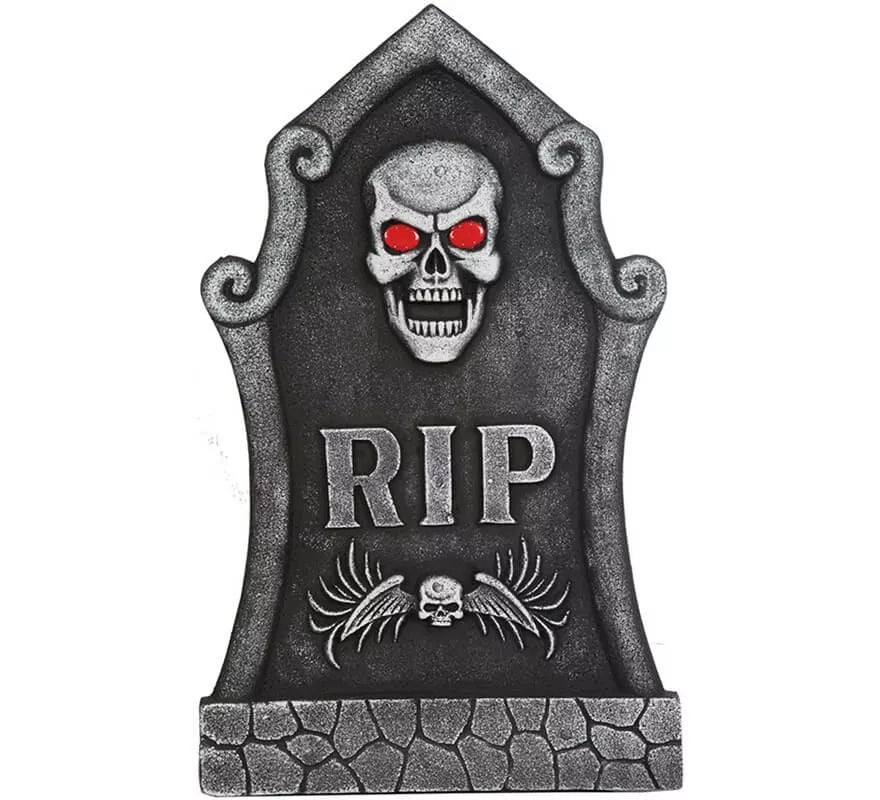 Translation missing: de.Lápida con calavera y luz 66 cm