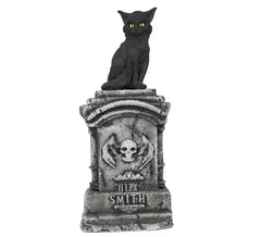 Grabstein mit Katze mit Licht und Sound, 90x40 cm