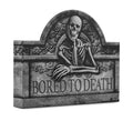 Lápida de Cartón Bored to Death de 27,5x37 cm