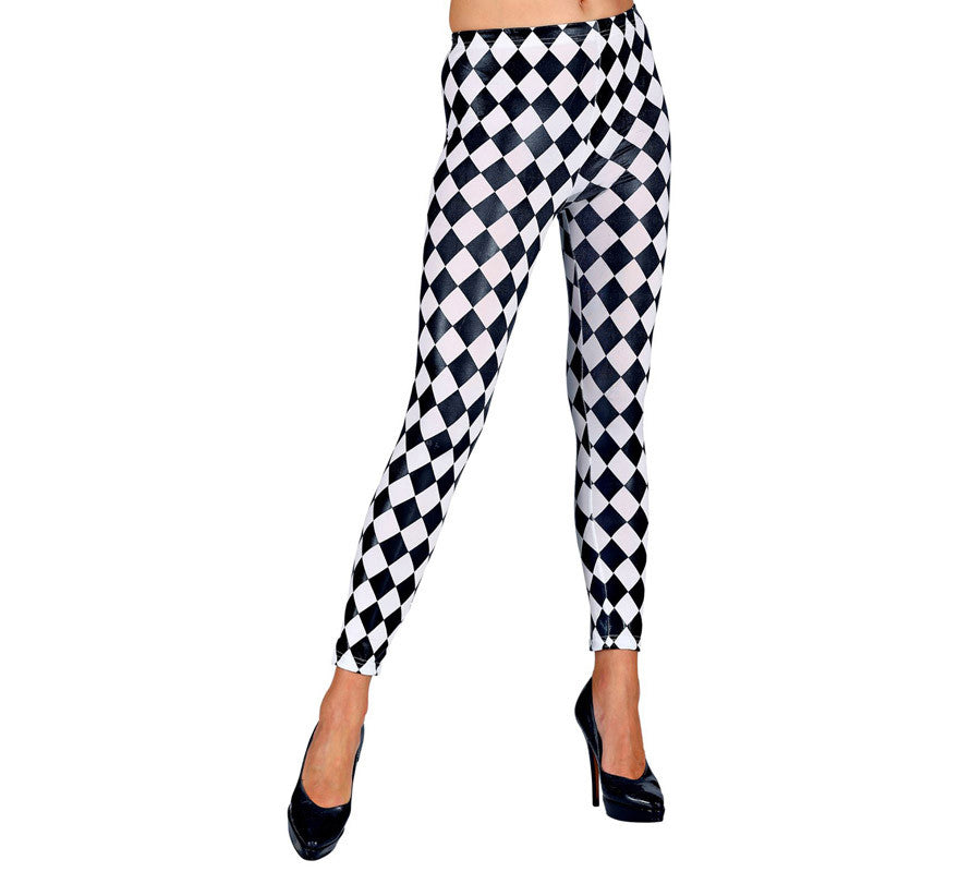 Translation missing: de.Leggings a Rombos Blancos y Negros para mujer