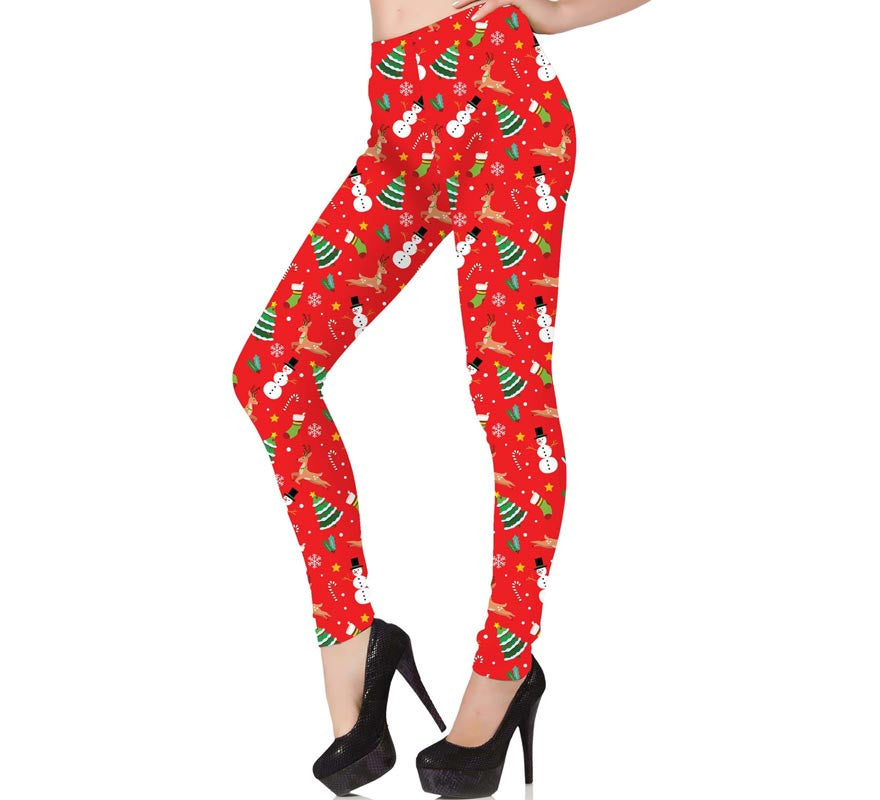 Translation missing: de.Leggings Navideño rojo estampado para mujer