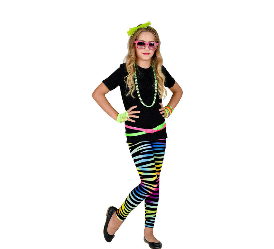 Translation missing: de.Leggings Neón Multicolor Animal Print Años 80 Infantiles