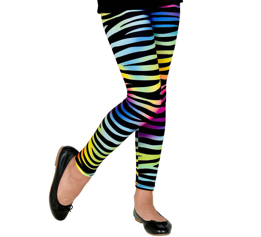 Translation missing: de.Leggings Neón Multicolor Animal Print Años 80 Infantiles