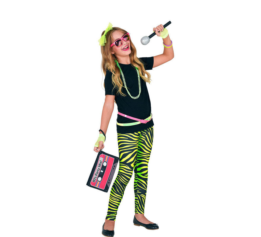 Translation missing: de.Leggings Neón Verde Animal Print Años 80 Infantiles