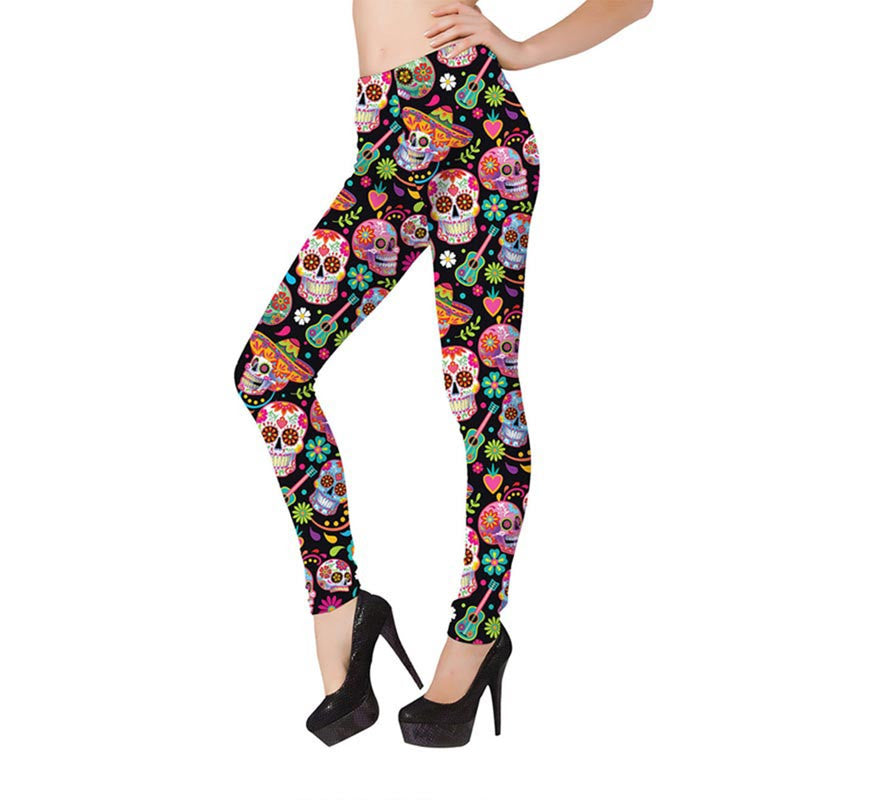 Translation missing: de.Leggins Catrina calaveras multicolor