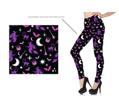 Lila Hexen-Leggings für Damen