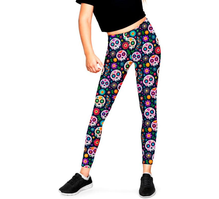 Translation missing: de.Leggins de Calaveras Catrina para niña