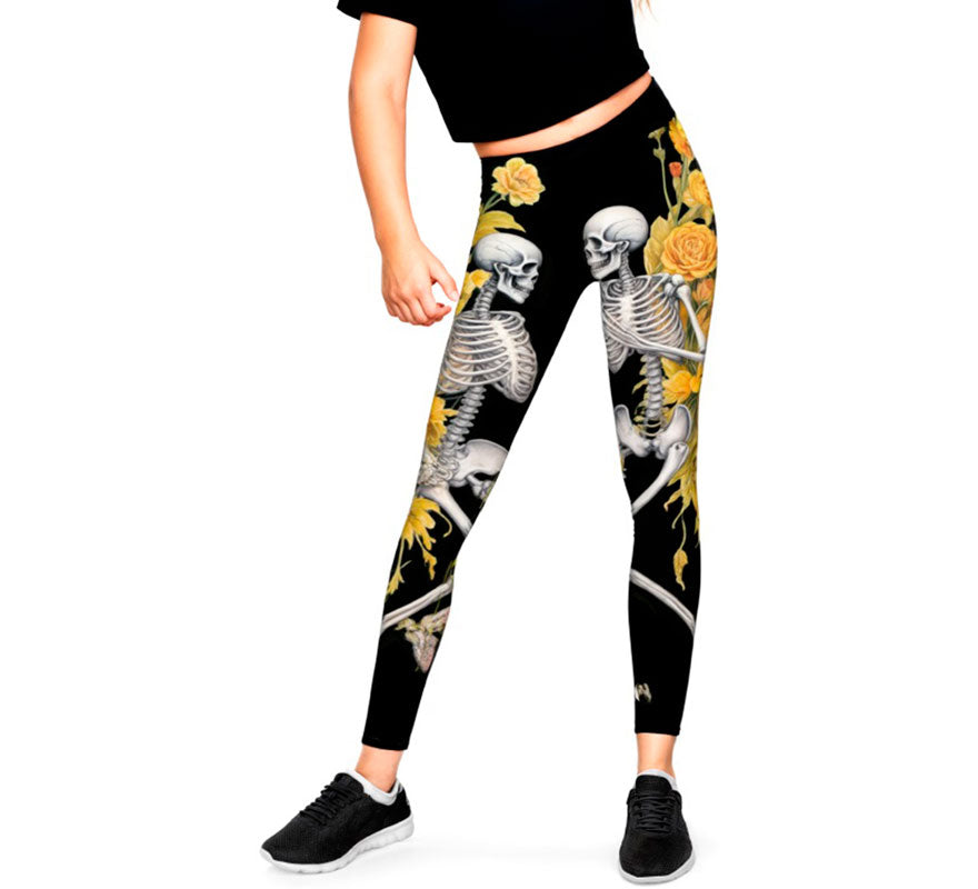 Translation missing: de.Leggins de Esqueletos con Flores para niña