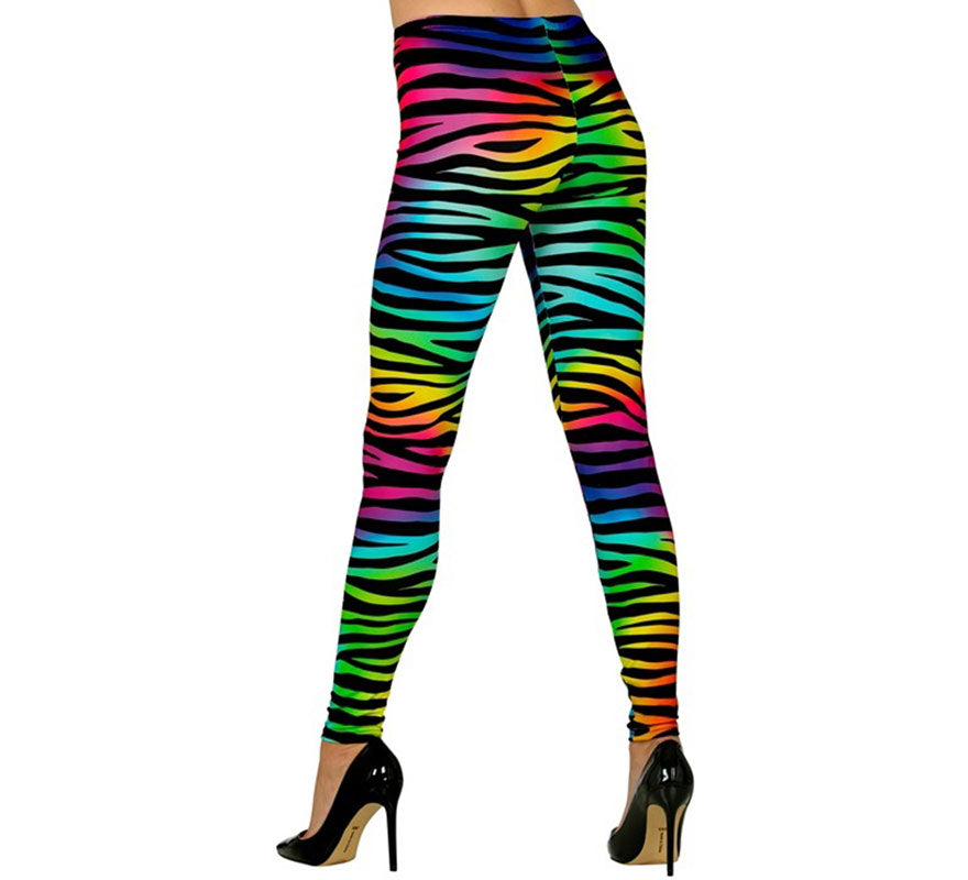 Translation missing: de.Leggins estampado Leopardo Neón multicolor Años 80
