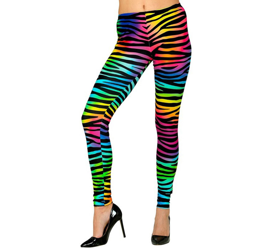 Translation missing: de.Leggins estampado Leopardo Neón multicolor Años 80