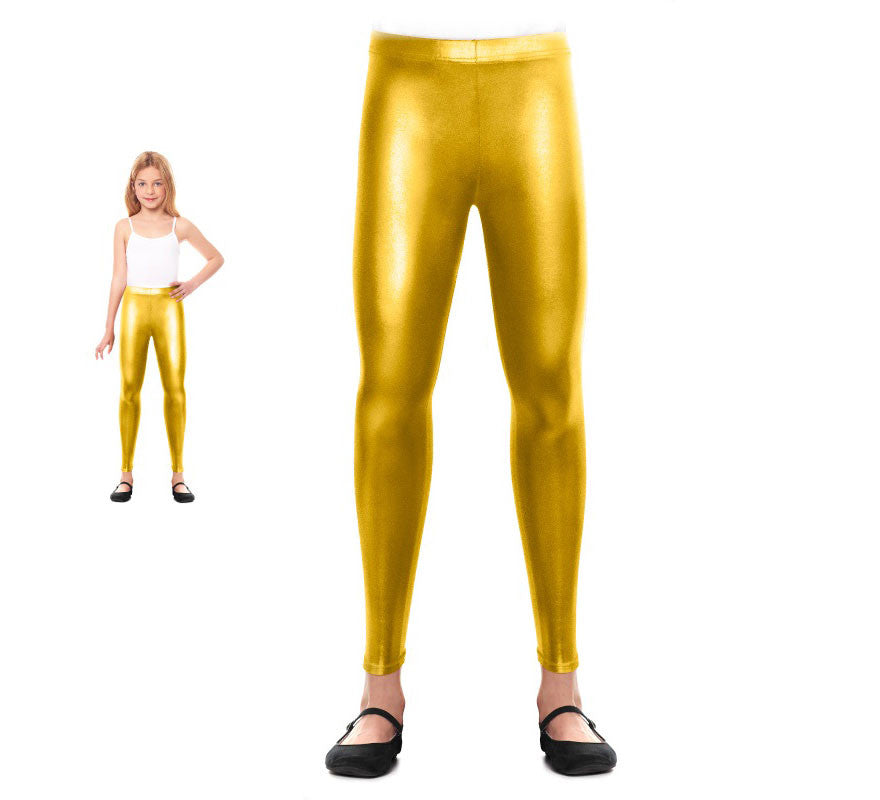 Translation missing: de.Leggins Metalizado dorado para niña