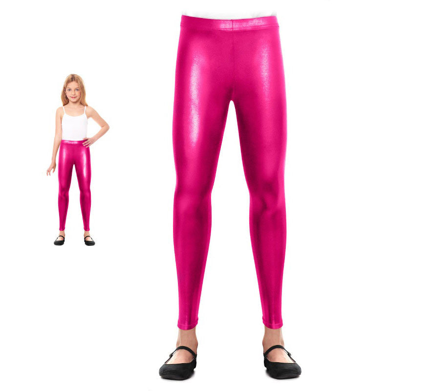 Translation missing: de.Leggins Metalizado fucsia para niña