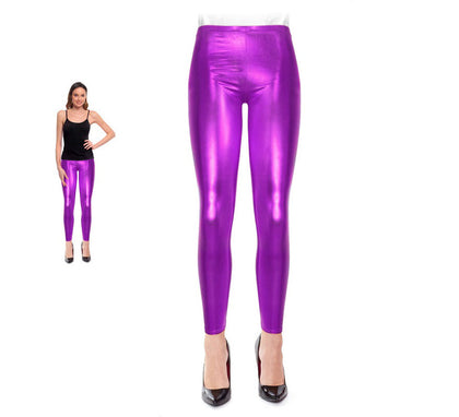 Leggins Metalizado lila para mujer