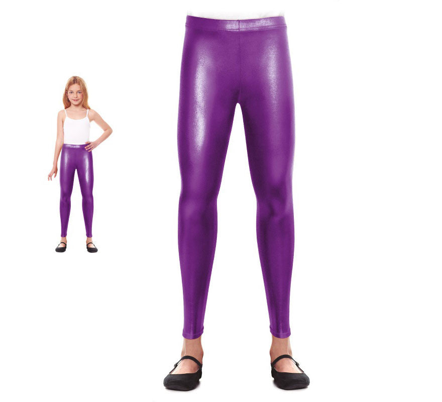 Translation missing: de.Leggins Metalizado lila para niña