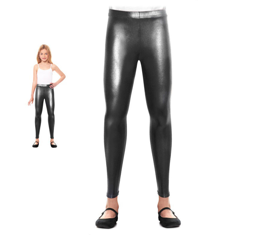 Translation missing: de.Leggins Metalizado negro para niña