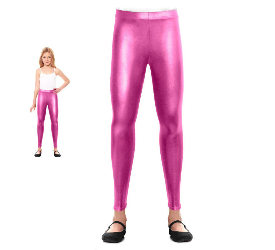 Translation missing: de.Leggins Metalizado rosa para niña