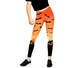 Orange Kürbis Leggings für Mädchen