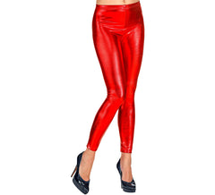 Metallic-rote Leggings für Damen