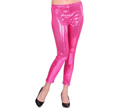 Rosa Leggings mit Pailletten für Damen
