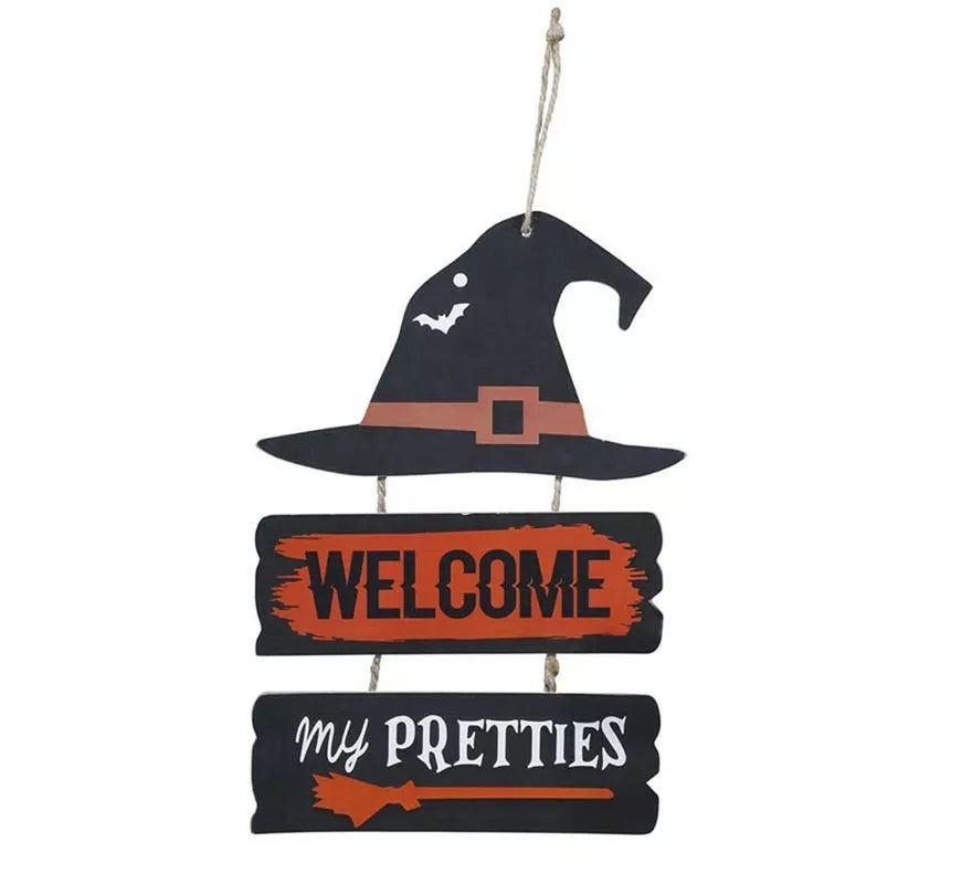 Translation missing: de."Letrero Bruja ""Welcome"" de 32x21 cm"