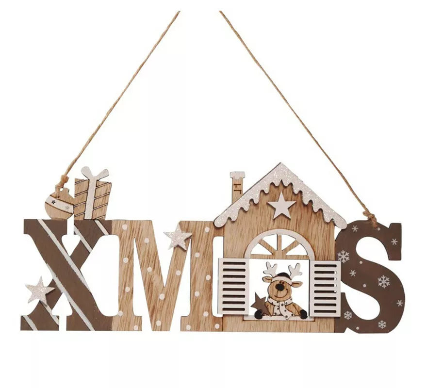 Translation missing: de.Letrero Colgante X Mas de Madera de 5X12 cms