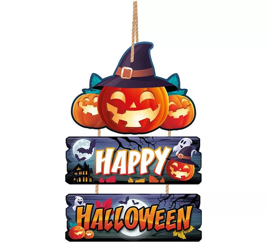 Translation missing: de.Letrero de Madera Happy Halloween 36x23 cm