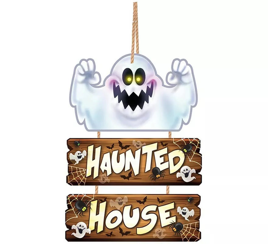 Translation missing: de.Letrero de Madera Haunted House 32x21 cm
