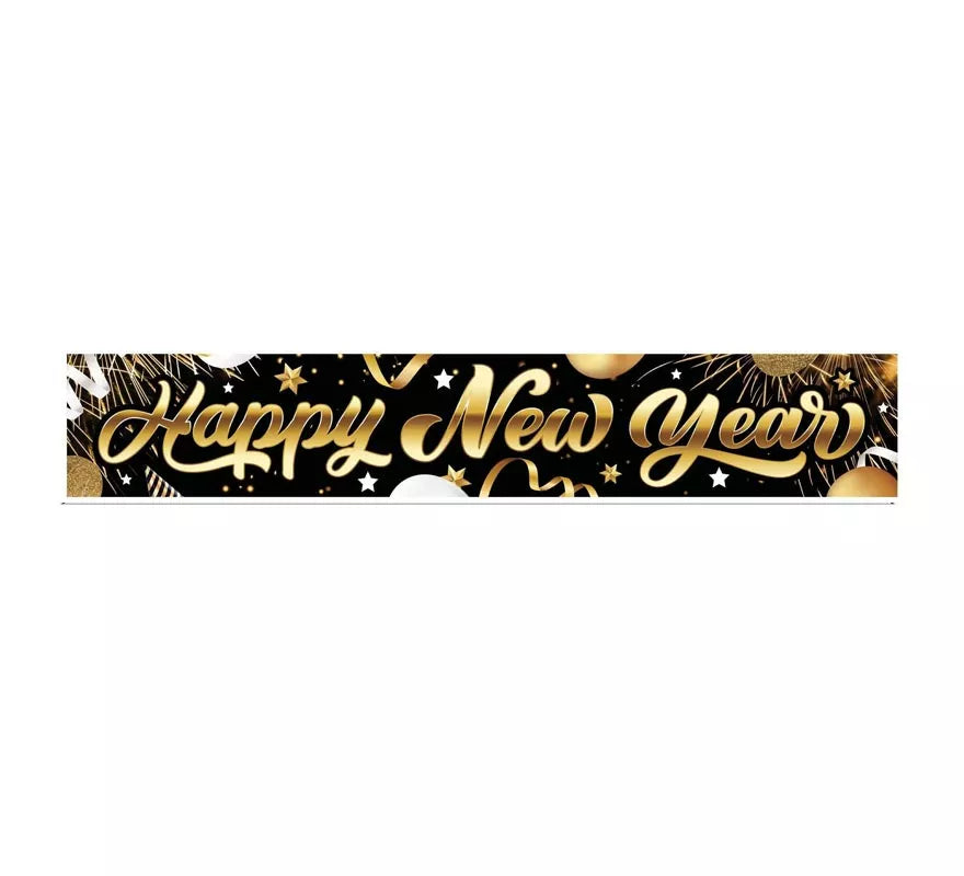 Translation missing: de.Letrero Happy New Year de tela de 290x50 cm