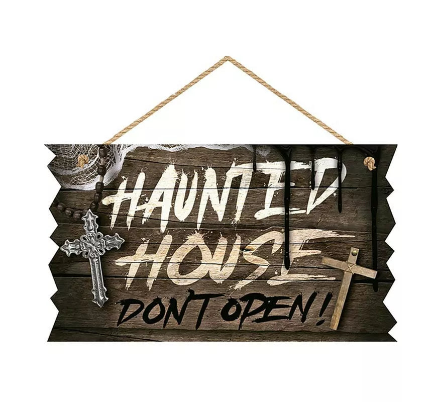 Translation missing: de."Letrero ""Hounted House"" de madera de 35x20 cm "